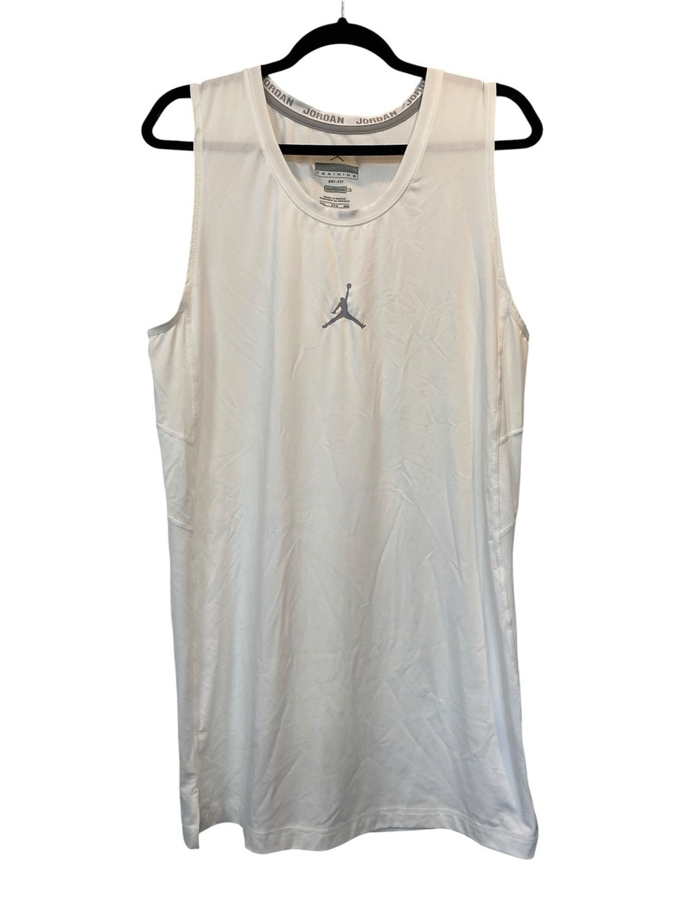 JORDAN Men's XL White Training Dri-FIT Center Jumpman Compression Tank Top